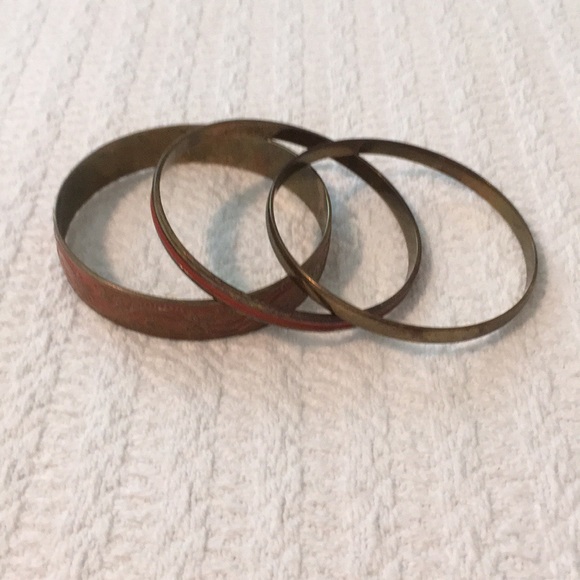 Boho Red Bangle Set - Picture 2 of 4